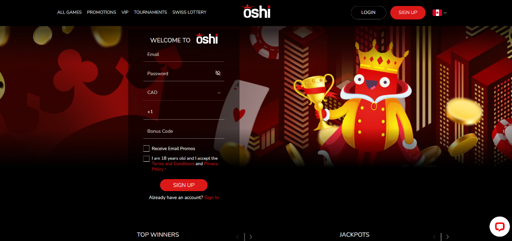 Oshi Casino Canada